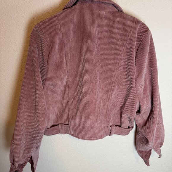 Nasty Gal Pink Corduroy Moto Jacket Medium NWT - Picture 7 of 7